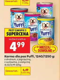 Biedronka Karma dla psa z wołowiną Puffi oferta