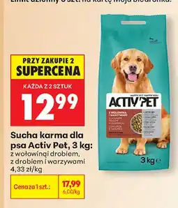 Biedronka Sucha karma dla psa z drobiem i warzywami Activ Pet oferta