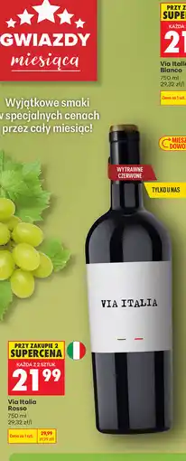 Biedronka Wino czerwone wytrawne Via Italia Rosso oferta
