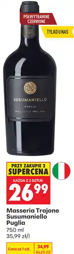 Biedronka Wino półwytrawne czerwone Masseria Trajone Susumaniello Puglia oferta