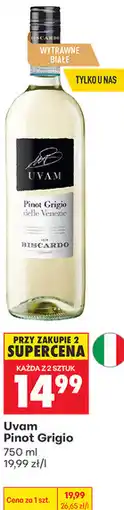 Biedronka Wino wytrawne białe Uvam Pinot Grigio oferta