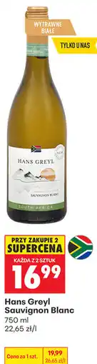 Biedronka Wino wytrawne białe Hans Greyl Sauvignon Blanc oferta