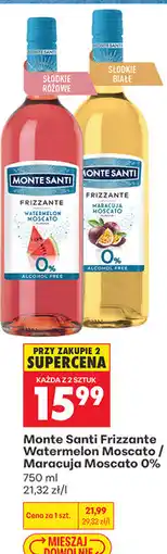 Biedronka Wino bezalkoholowe Monte Santi Frizzante Watermelon Moscato / Maracuja Moscato 0% oferta