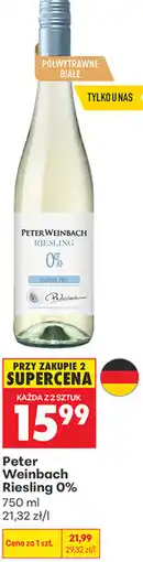 Biedronka Wino bezalkoholowe Peter Weinbach Riesling 0% oferta