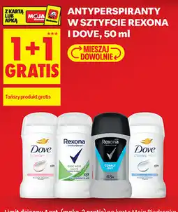 Biedronka Antyperspiranty w sztyfcie Rexona i Dove oferta