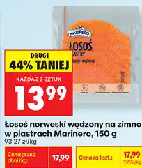 Biedronka Łosoś norweski wędzony na zimno w plastrach Marinero oferta