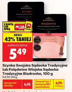 Biedronka Szynka Swojska Sądecka Tradycyjna lub Polędwica Wiejska Sądecka Tradycyjna Biedronka oferta
