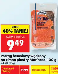 Biedronka Pstrąg łososiowy wędzony na zimno plastry Marinero oferta