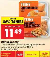 Biedronka Dania Yeemy: Cordon Bleu z kurczaka, 500 g Polędwiczki panierowane z kurczaka, 400 g oferta