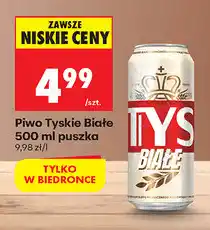 Biedronka Piwo Tyskie Białe 500 ml puszka oferta