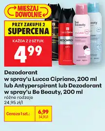 Biedronka Dezodorant w spray'u Lucca Cipriano / Be Beauty oferta