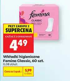 Biedronka Wkładki higieniczne Femina Classic, 60 szt oferta