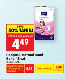 Biedronka Podpaski normal maxi Bella, 18 szt oferta