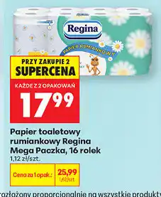 Biedronka Papier toaletowy rumiankowy Regina Mega Paczka, 16 rolek oferta