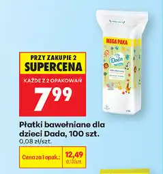 Biedronka Płatki bawełniane dla dzieci Dada, 100 szt oferta