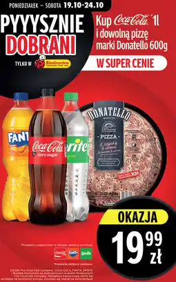 Biedronka Zestaw: Napój Coca-Cola, Fanta lub Sprite 1 l + dowolna Pizza Donatello 600 g oferta