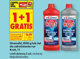 Biedronka Granulki, 800 g lub żel do udrożniania rur Kret, 1 l oferta