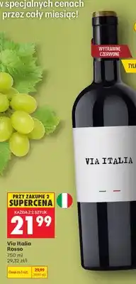 Biedronka Wino czerwone Via Italia Rosso oferta