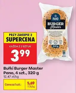 Biedronka Bułki Burger Master Pano, 4 szt., 320 g oferta
