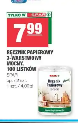 Spar Ręcznik papierowy 3-warstwowy mocny SPAR 100 listków oferta