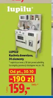Lidl Kuchnia drewniana 24 elementy Lupilu oferta