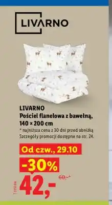 Lidl Pościel flanelowa z bawełną 140x200 cm Livarno oferta