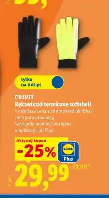Lidl Rękawiczki termiczne softshell Crivit oferta
