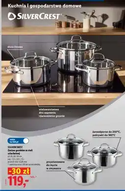 Lidl Zestaw garnków ze stali szlachetnej Silvercrest oferta