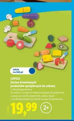 Lidl Zestaw drewnianych produktów spożywczych do zabawy zestaw do robienia kanapek Lupilu oferta