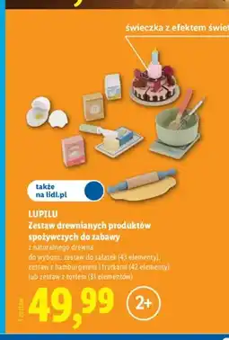 Lidl Zestaw drewnianych produktów spożywczych do zabawy zestaw z hamburgerem i frytkami Lupilu oferta