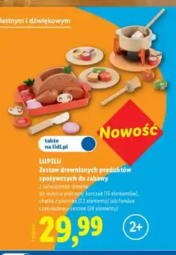 Lidl Zestaw drewnianych produktów spożywczych do zabawy pieczony kurczak Lupilu oferta