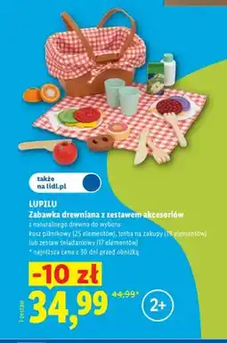 Lidl Zabawka drewniana z zestawem akcesoriów kosz piknikowy Lupilu oferta