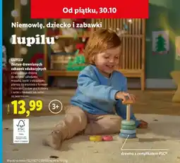 Lidl Zestaw drewnianych zabawek edukacyjnych kostki z obrazkami Lupilu oferta