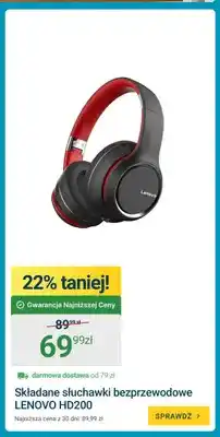 ERLI Składane słuchawki bezprzewodowe Lenovo HD200 oferta
