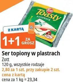 E.Leclerc Ser topiony w plastrach Zott Toasty oferta