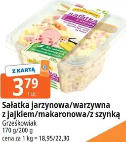 E.Leclerc Sałatka jarzynowa/warzywna z jajkiem/makaronowa/z szynką Grześkowiak oferta