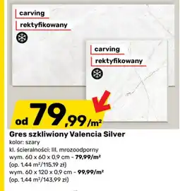 Bricomarche Gres szkliwiony Valencia Silver oferta
