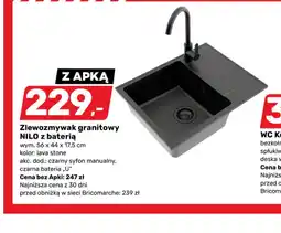 Bricomarche Zlewozmywak granitowy NILO z baterią oferta