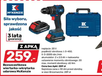 Bezszczotkowa wiertarko-wkrętarka udarowa McKenzie