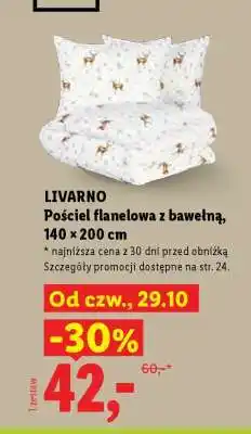 Lidl LIVARNO Pościel flanelowa z bawełną, 140 x 200 cm oferta
