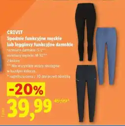 Lidl CRIVIT Spodnie funkcjyne męskie lub legginsy funkcjyne damskie oferta