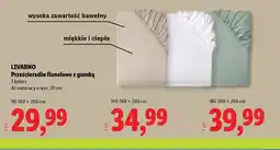 Lidl LIVARNO Prześcieradło flanelowe z gumką oferta
