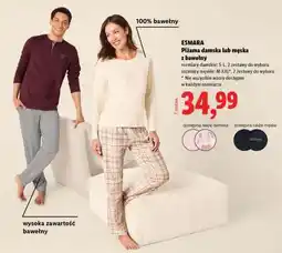 Lidl ESMARA Piżama damska lub męska z bawełny oferta