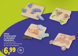 Lidl LUPILU Drewniane puzzle ze zwierzątkami lub pojazdami oferta