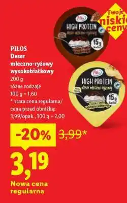 Lidl PILOS Deser mleczno-ryżowy wysokobiałkowy oferta