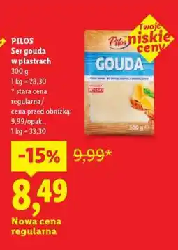 Lidl PILOS Ser gouda w plastrach oferta