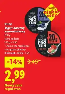 Lidl PILOS Jogurt owocowy wysokobiałkowy oferta