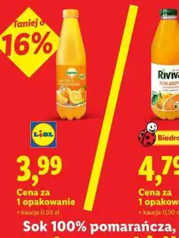 Lidl Sok 100% pomarańcza oferta