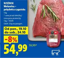 Lidl RZEŹNIK Wołowina – polędwica cygańska oferta