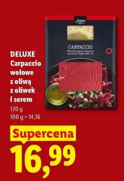 Lidl Deluxe Carpaccio wołowe z oliwą z oliwek i serem oferta